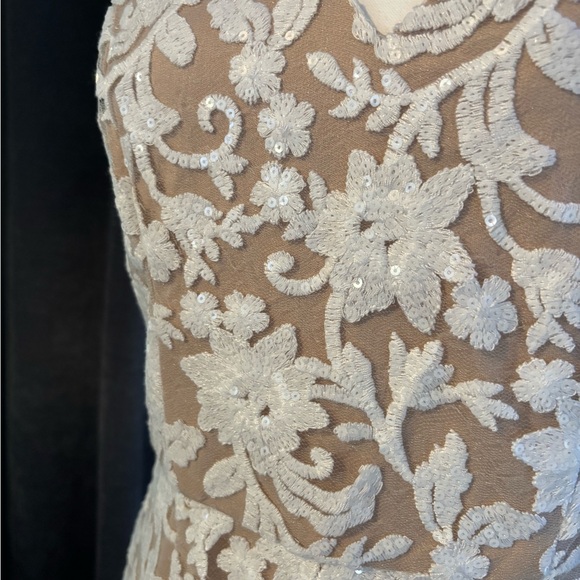 Floral Lace Midi Dress in Cream - Picture 3 of 6